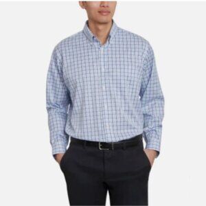 NEW Kirkland Signature Mens 16x32/33 Traditional Fit Non-Iron Dress Shirt Blue